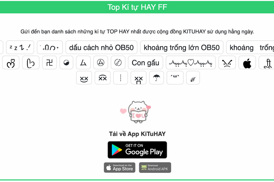 Hướng dẫn tạo tên kí tự đặc biệt đẹp bằng app KiTuHAY
