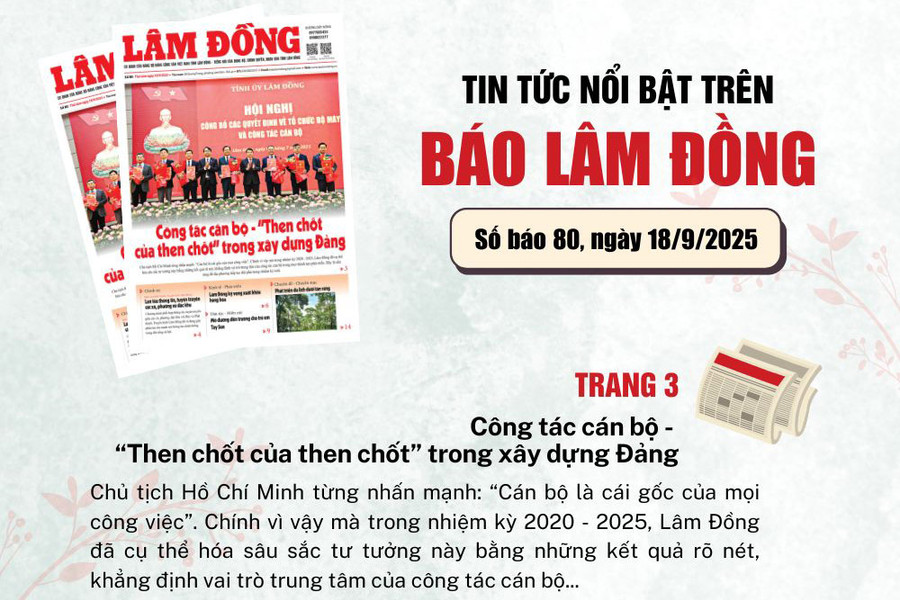 Mời độc giả đón đọc báo in Lâm Đồng hôm nay (18/9)