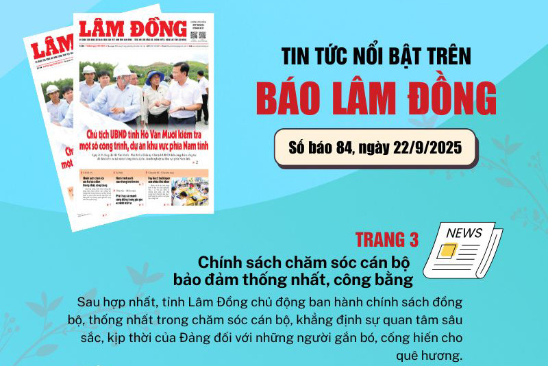Mời độc giả đón đọc báo in Lâm Đồng hôm nay (22/9)