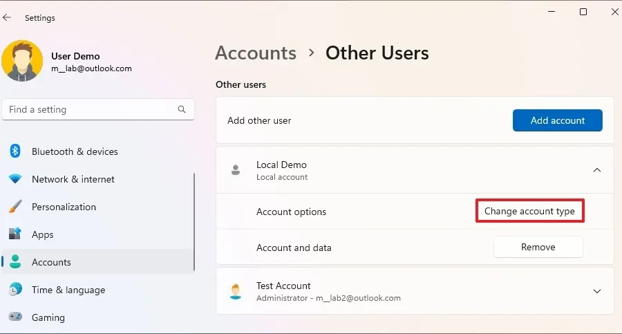 Hướng dẫn chuyển sang tài khoản cục bộ trên Windows 11