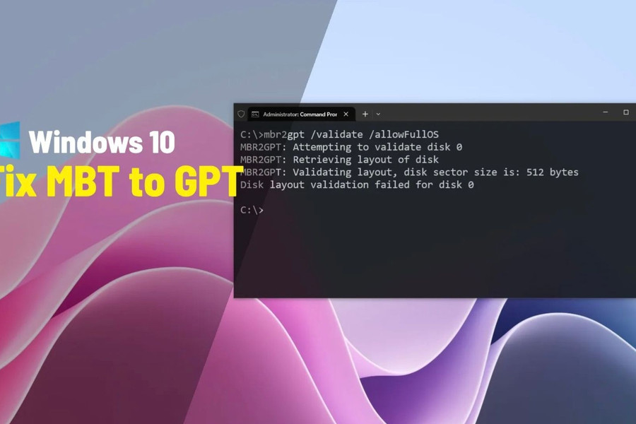 Lỗi chuyển MBR sang GPT: Hướng dẫn sửa lỗi cho Windows 11