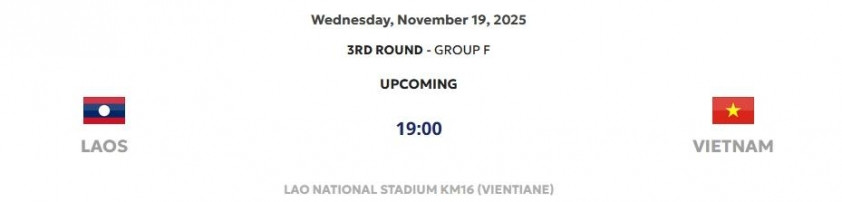 Lào vs Việt Nam dời sang 19/11 ở vòng loại Asian Cup 2027