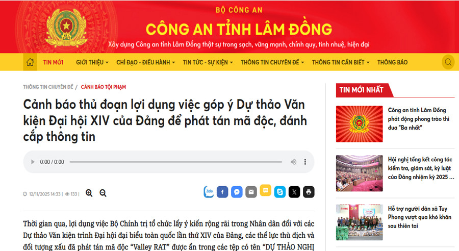 Cảnh báo lợi dụng góp ý văn kiện đại hội Đảng để tấn công mạng