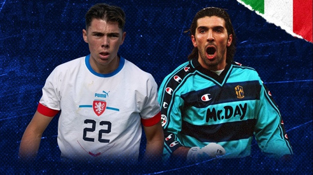 Con trai Buffon từ chối tuyển Ý, ghi 2 hat-trick cho CH Czech