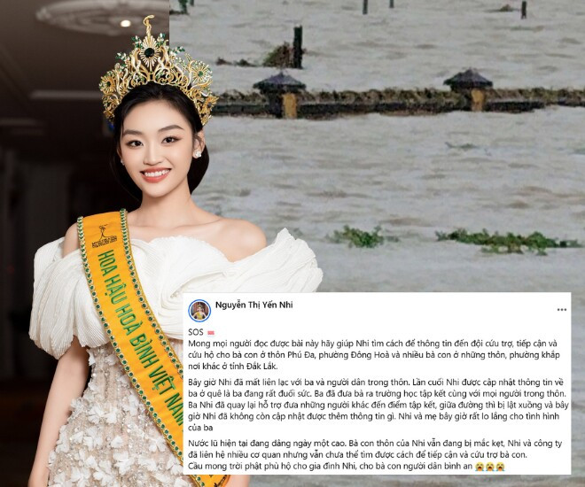 Bố Hoa hậu Yến Nhi đã an toàn sau khi bị lật thuyền cứu lũ