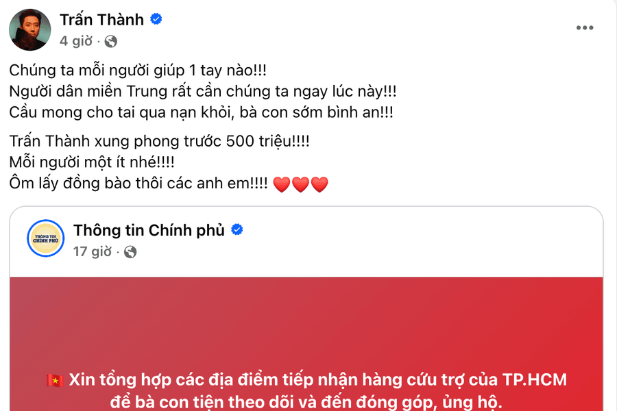 Sao Việt quyên góp hàng tỷ đồng hỗ trợ miền Trung vượt lũ