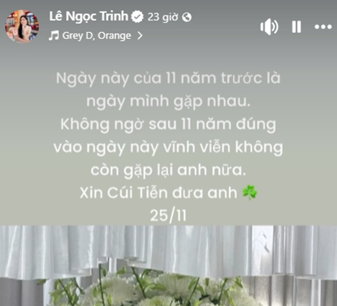 Ngọc Trinh xót xa tiễn biệt mối tình đầu thời niên thiếu