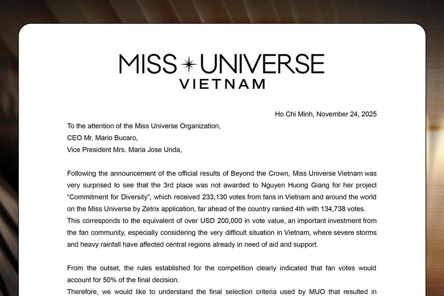 MUVN chính thức yêu cầu Miss Universe giải trình về Hương Giang