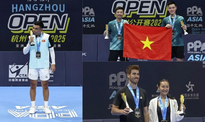 Quang Dương lập cú hat-trick danh hiệu tại Indian Pickleball League