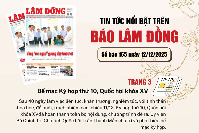 Mời độc giả đón đọc báo in Lâm Đồng hôm nay (12/12)