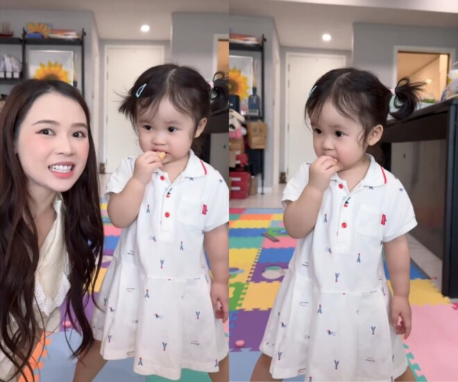 Con gái lai Hàn của Sam gây chú ý với thói quen đặc biệt