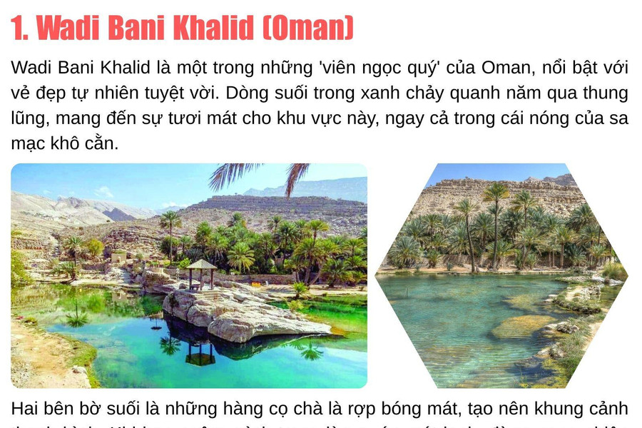 Khám phá 9 ốc đảo kỳ diệu nhất thế giới