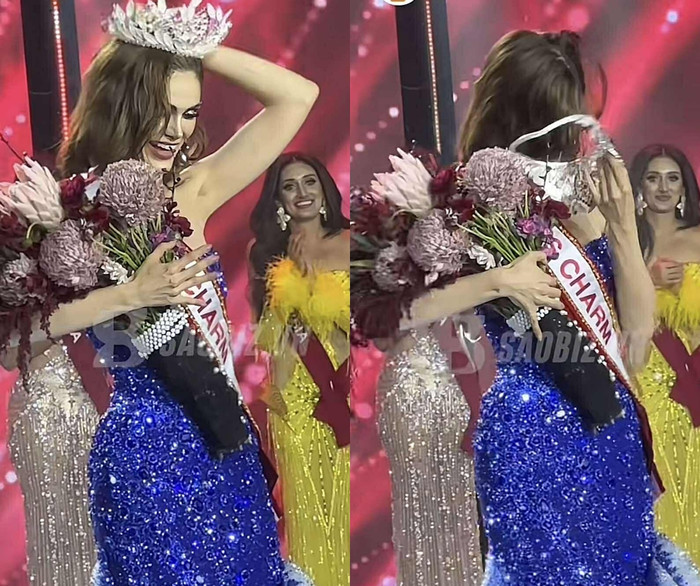 Tân Hoa hậu Miss Charm 2025 Anna Blanco gặp sự cố với vương miện