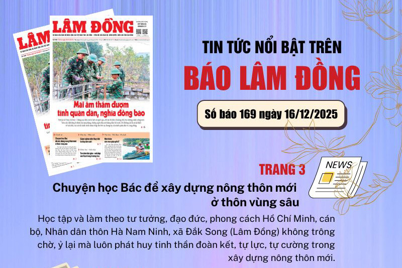 Mời độc giả đón đọc báo in Lâm Đồng hôm nay (16/12)