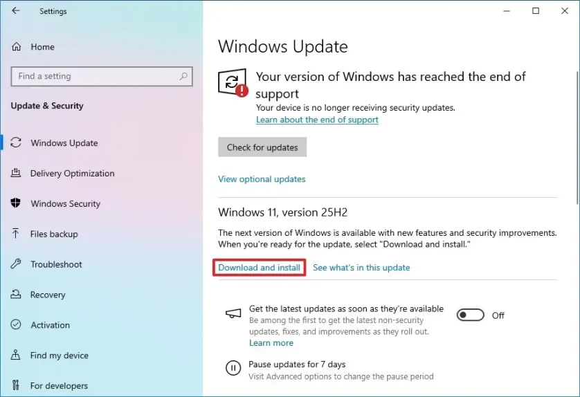 Hướng dẫn nâng cấp Windows 10 lên Windows 11 phiên bản 25H2