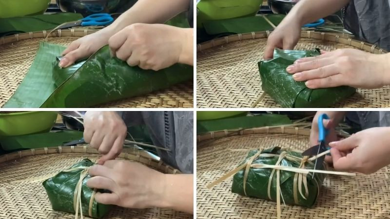 Mẹo gói bánh chưng vuông đẹp không cần khuôn tại nhà