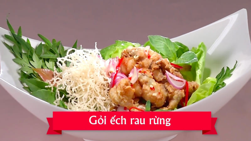 Cách làm gỏi ếch rau rừng giòn ngon không tanh tại nhà