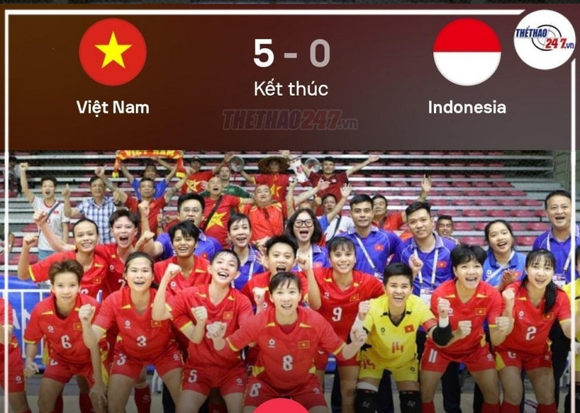 Indonesia thảm bại 1-13 trước Việt Nam tại SEA Games