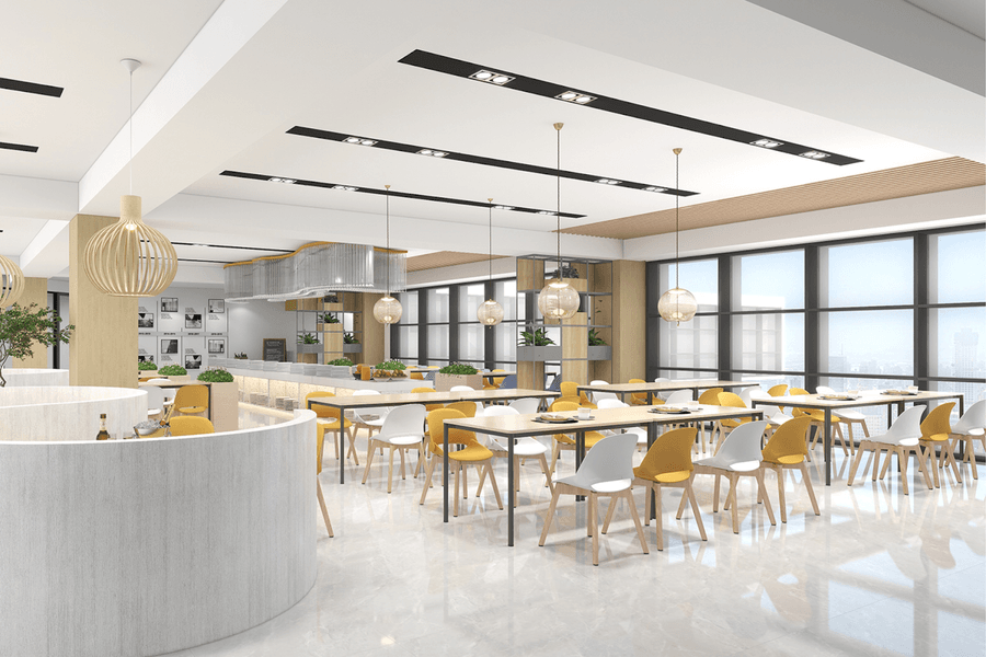 Thiết kế trần thạch cao quán cafe theo xu hướng hiện đại