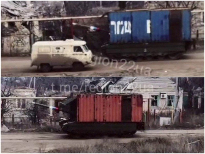 Nga lắp container đường biển lên xe tăng để đối phó UAV