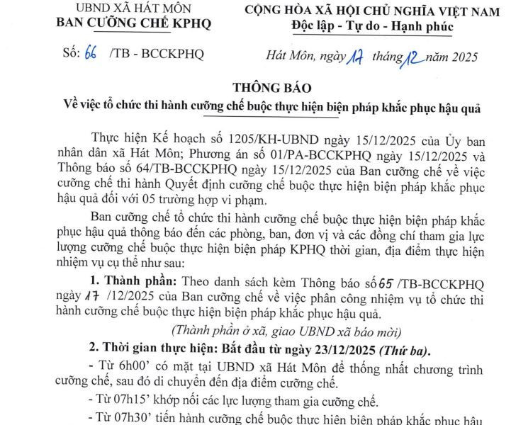 Hà Nội cưỡng chế 5 công trình xây dựng trên đất nông nghiệp tại Hát Môn
