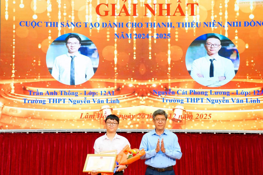 Lâm Đồng trao giải Cuộc thi sáng tạo dành cho thanh, thiếu niên, nhi đồng lần thứ 18