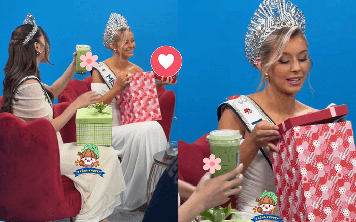 Tân Miss Cosmo Yolina và phản ứng tinh tế khi liên tục nhận quà