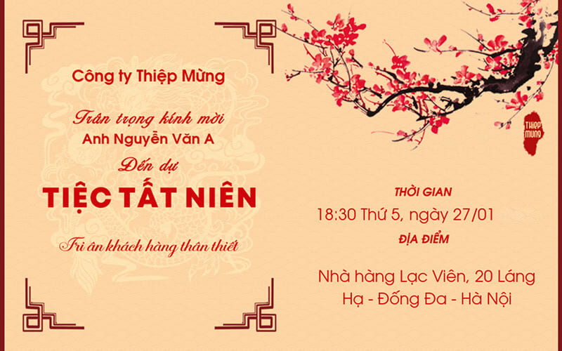 Mẹo viết lời mời tất niên cuối năm trang trọng và ấn tượng