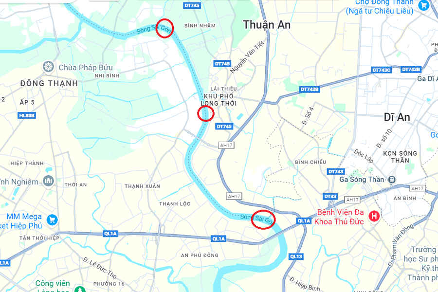 Quy hoạch 3 cầu vượt sông Sài Gòn nối Bình Dương và TP.HCM đến năm 2040