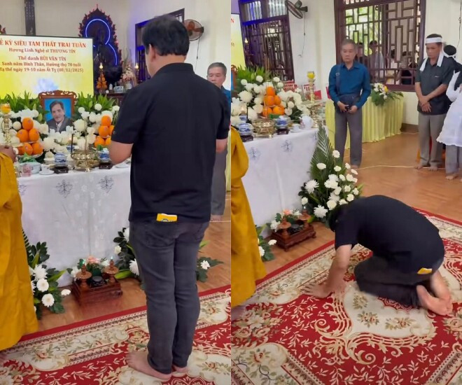 MC Quyền Linh vượt hàng trăm km viếng cố nghệ sĩ Thương Tín tại Phan Rang