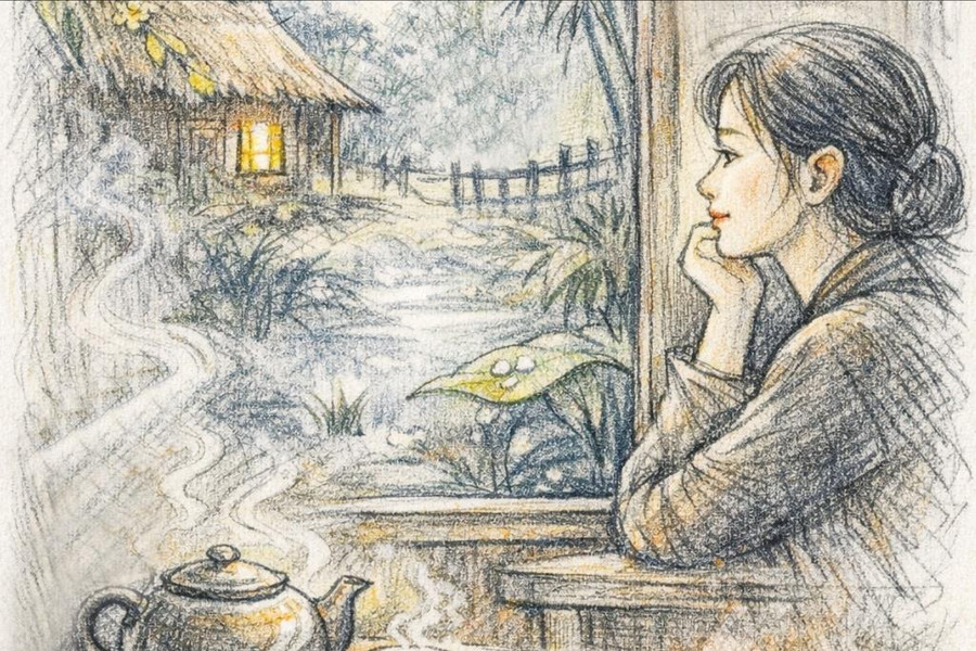 Chén trà đêm giao thừa
