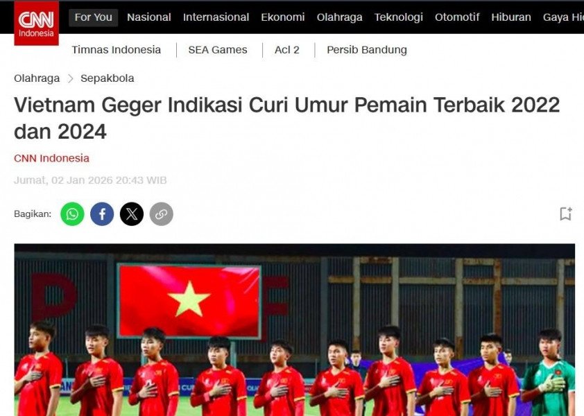 Báo Indonesia xoáy sâu vụ nghi vấn gian lận tuổi tại giải U19 Việt Nam