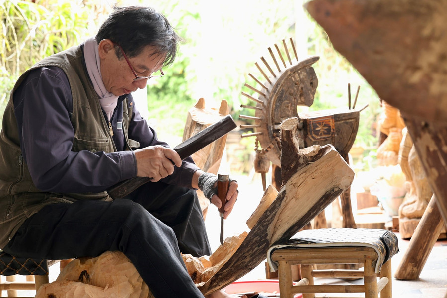 A Unique collection of Folk Wooden Horse Sculptures