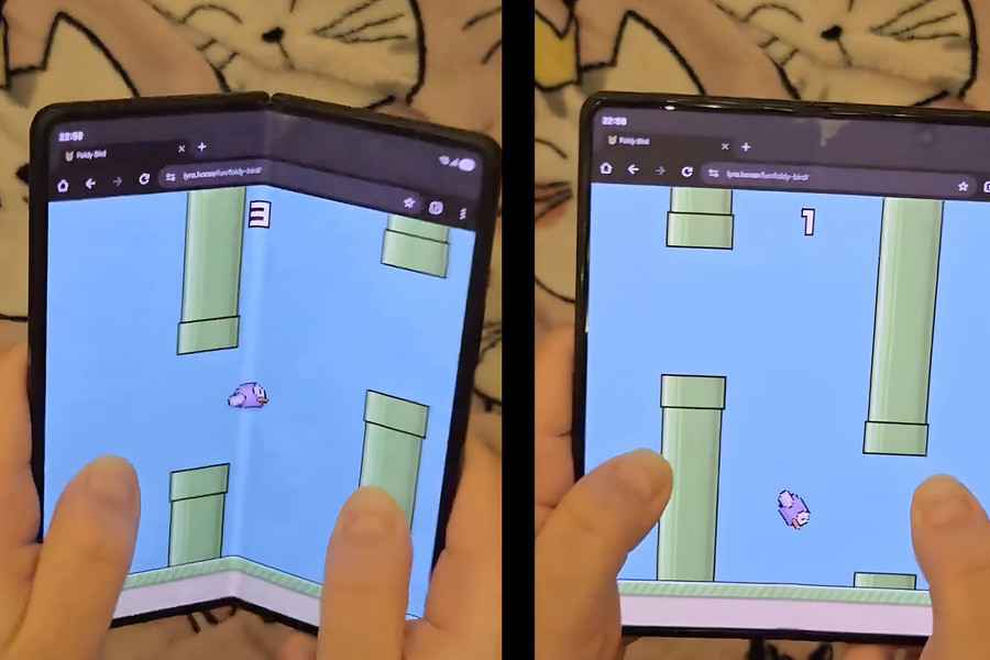 Trải nghiệm Foldy Bird: Cách chơi Flappy Bird độc đáo bằng hành động gập mở điện thoại