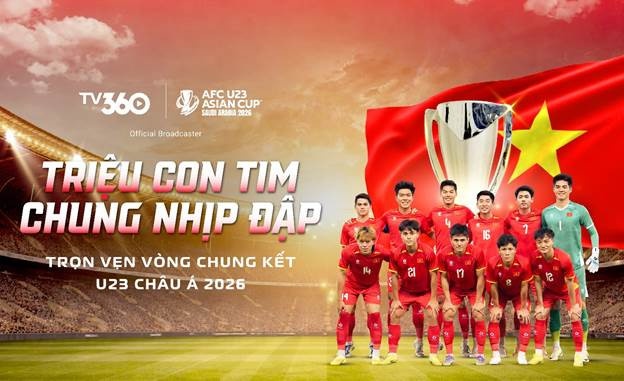 TV360: Mở màn chuỗi xem chung U23 Việt Nam-U23 Jordan tại 60 điểm