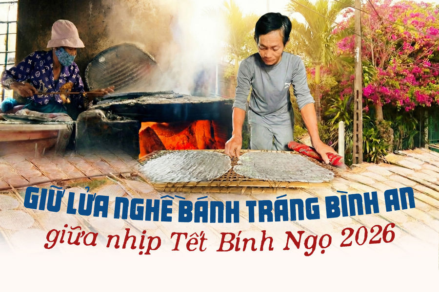 Giữ lửa nghề bánh tráng Bình An giữa nhịp Tết Bính Ngọ 2026
