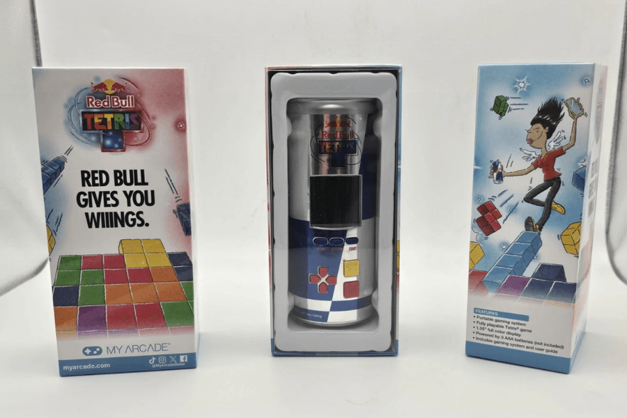 Máy chơi game Tetris hình lon Red Bull tăng giá gấp ba lần sau khi cháy hàng