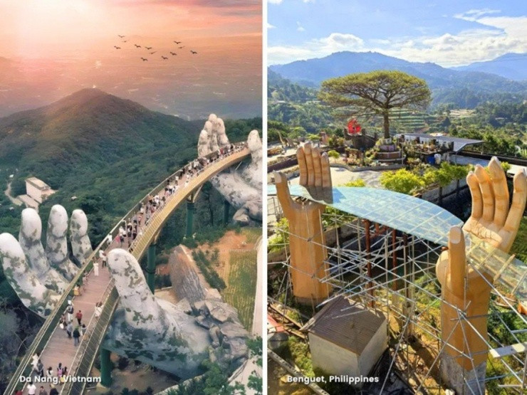 Philippines: Cây cầu bàn tay tại Benguet gây tranh luận vì giống Cầu Vàng Đà Nẵng