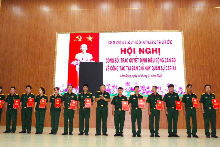 Lâm Đồng điều động sĩ quan, quân nhân chuyên nghiệp về Ban CHQS cấp xã