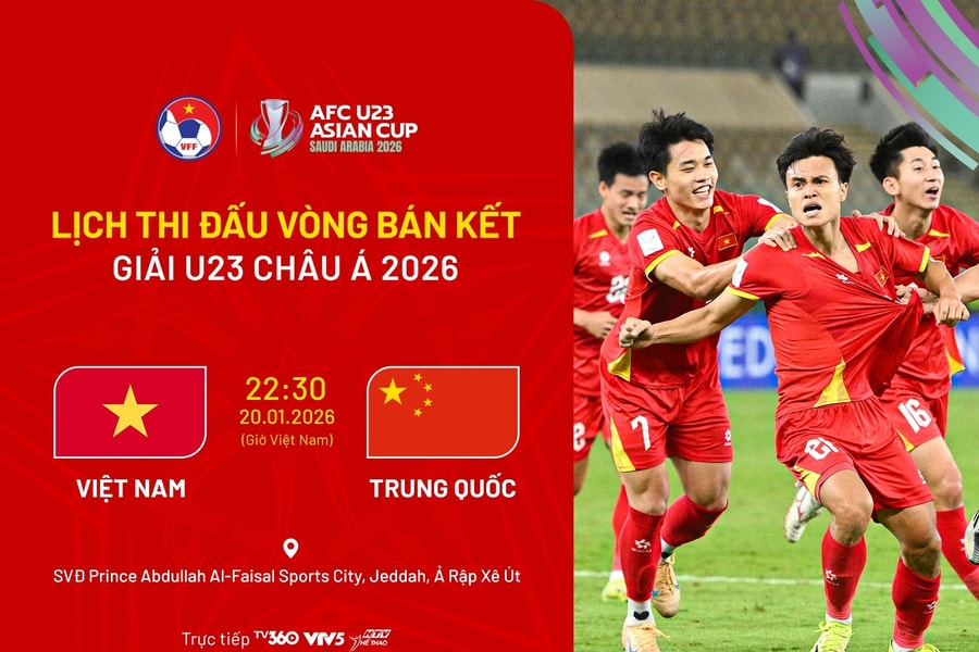 Trực tiếp cặp trận bán kết U23 Việt Nam và U23 Trung Quốc trên VTV FPT Play TV360 hôm nay