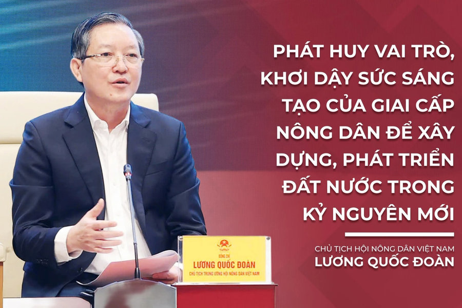 Chủ tịch Hội Nông dân Việt Nam Lương Quốc Đoàn: Phát huy vai trò, khơi dậy sức sáng tạo của giai cấp nông dân để xây dựng, phát triển đất nước trong kỷ nguyên mới