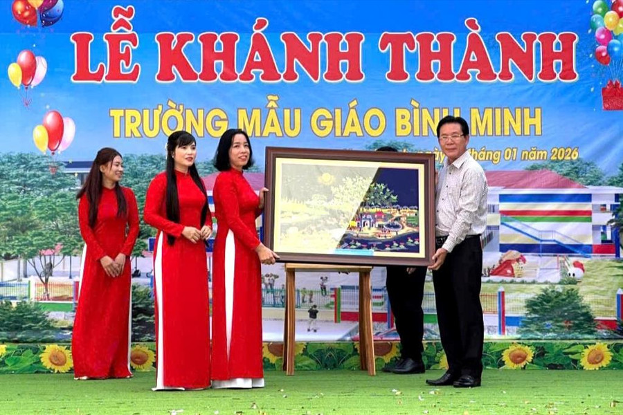 Nam Thành khánh thành Trường Mẫu giáo Bình Minh chào mừng thành công Đại hội Đảng