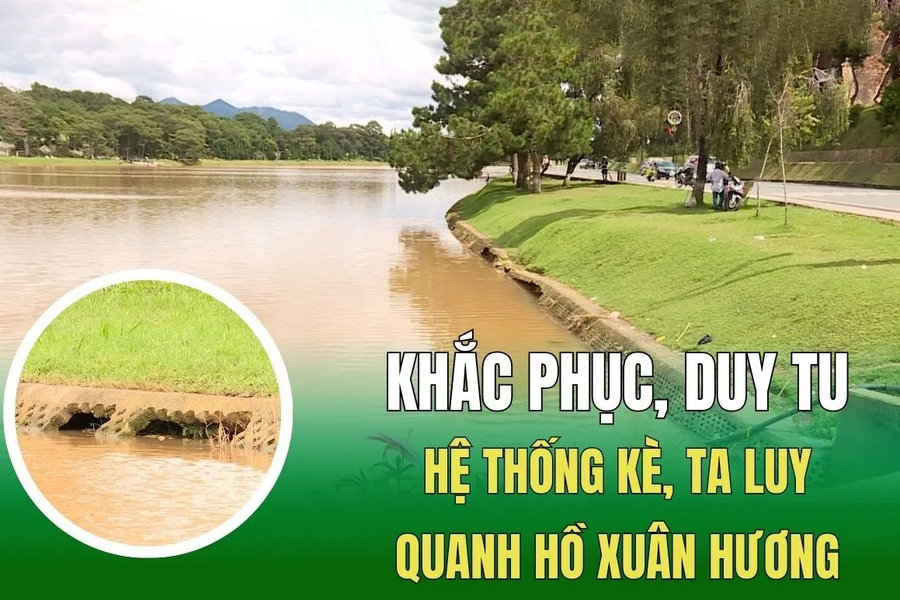 Khắc phục, duy tu hệ thống kè, ta luy quanh hồ Xuân Hương