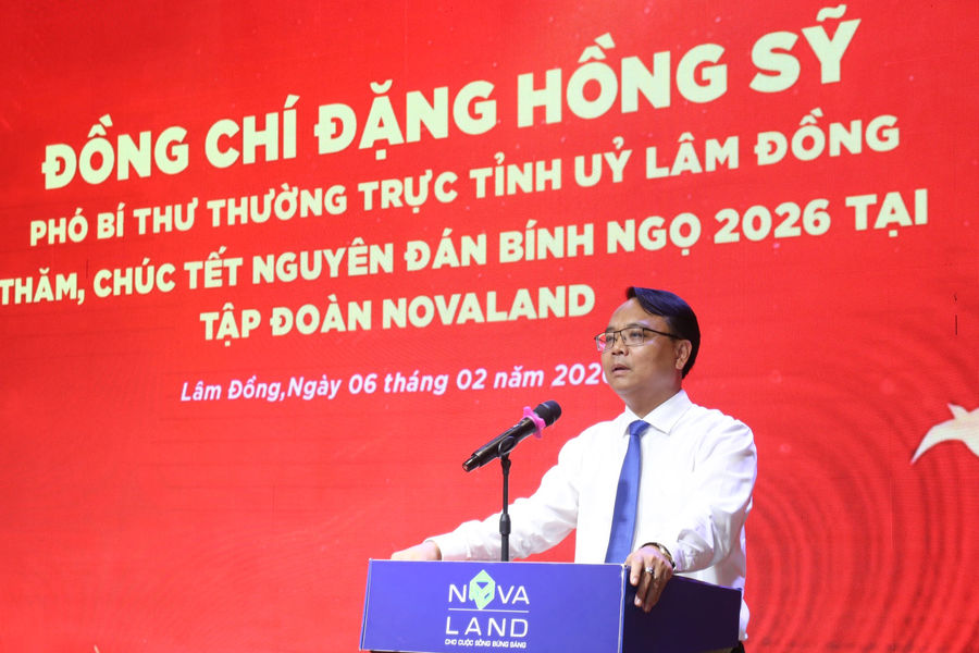 Phó Bí thư Thường trực Tỉnh ủy Lâm Đồng Đặng Hồng Sỹ thăm, chúc Tết Novaland
