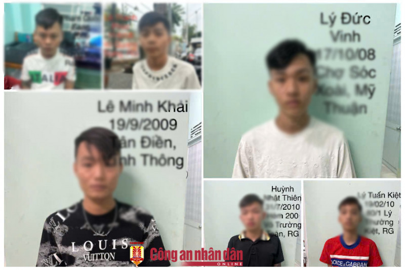 An Giang: Triệt phá nhóm thanh thiếu niên mang hung khí thực hiện 13 vụ trộm cắp