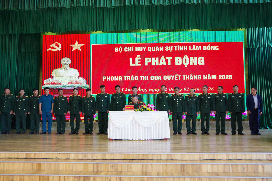Bộ Chỉ huy quân sự tỉnh Lâm Đông phát động thi đua quyết thắng năm 2026