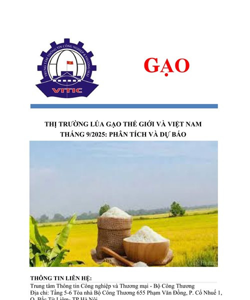 Thị trường lúa gạo tháng 9/2025: Giá xuất khẩu có xu hướng giảm tại các nước cung ứng lớn