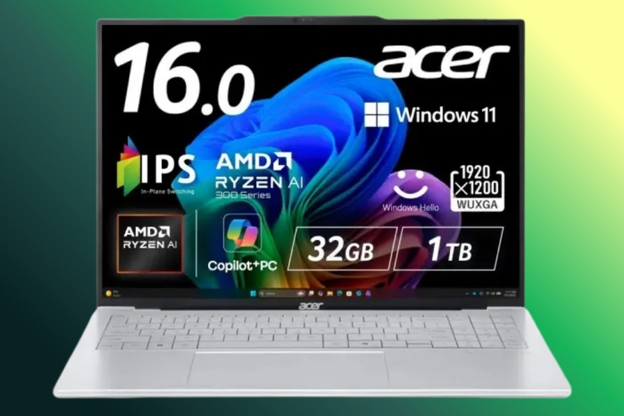 Acer trình làng Swift Air 16: Laptop 16 inch nhẹ kỷ lục 990 gram trang bị chip Ryzen AI
