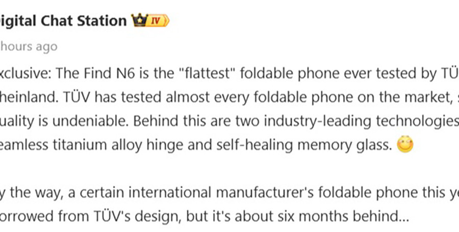 OPPO Find N6 lộ diện ngày ra mắt: Đột phá thiết kế mỏng nhất thế giới