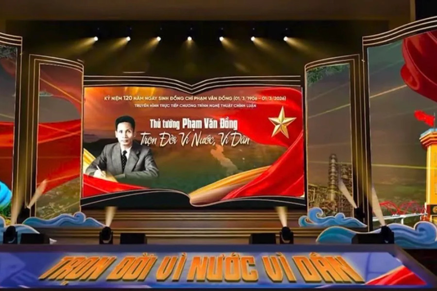 Truyền hình trực tiếp chương trình nghệ thuật về Thủ tướng Phạm Văn Đồng trên VTV1